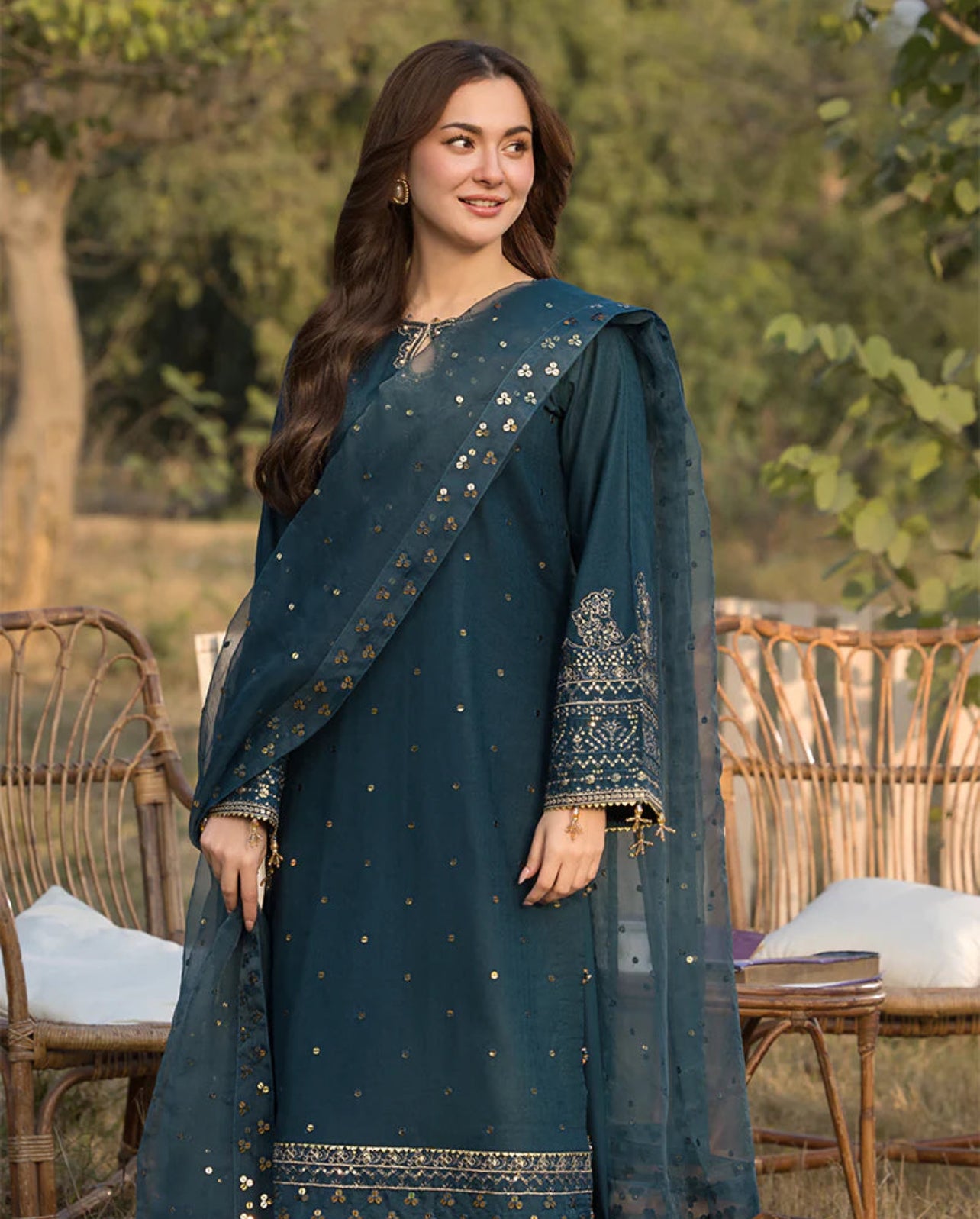 FINE-DHANAK EMBROIDERED 3PC D#1013