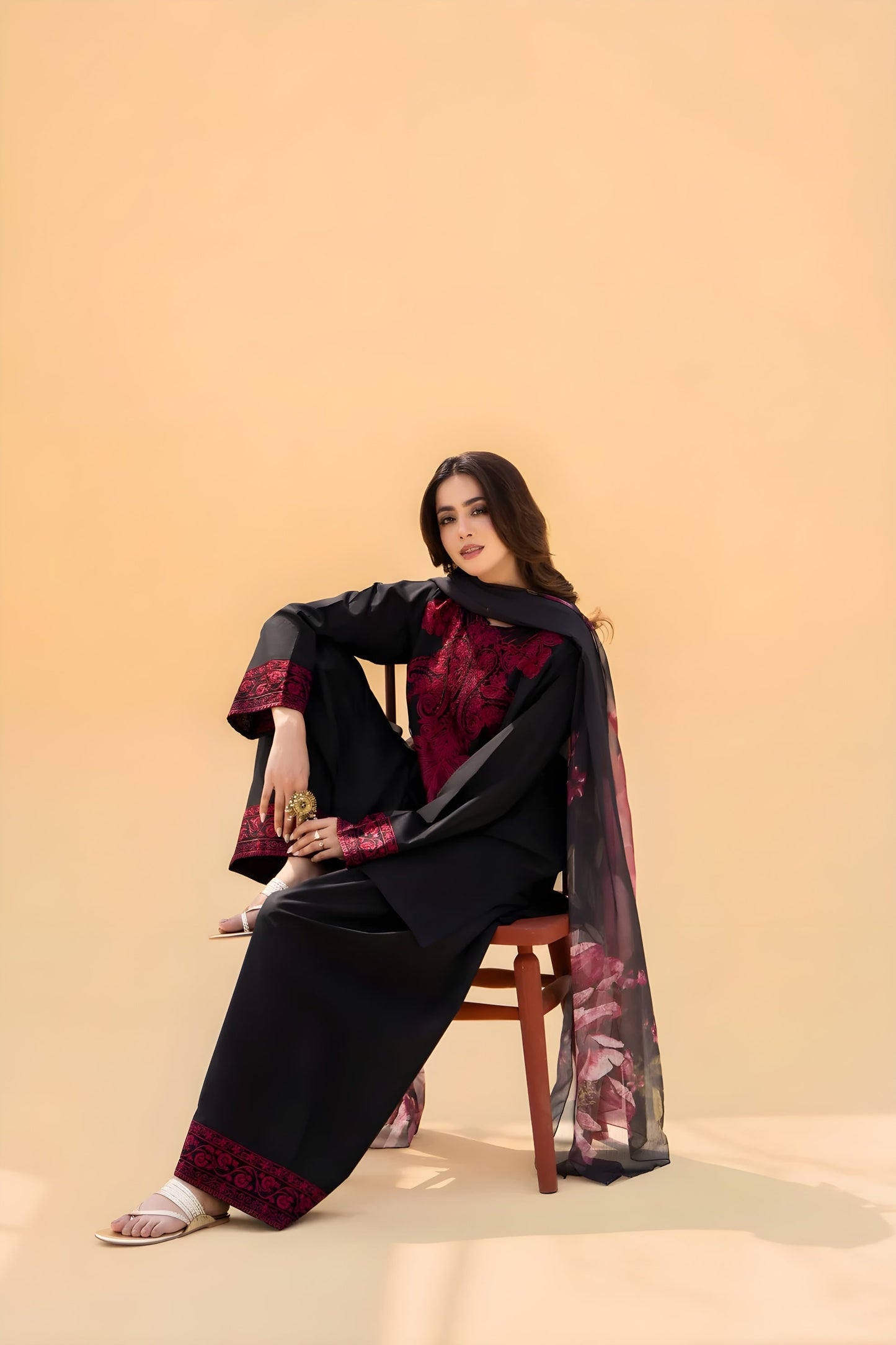 FINE-DHANAK EMBROIDERED 3PC D#1005
