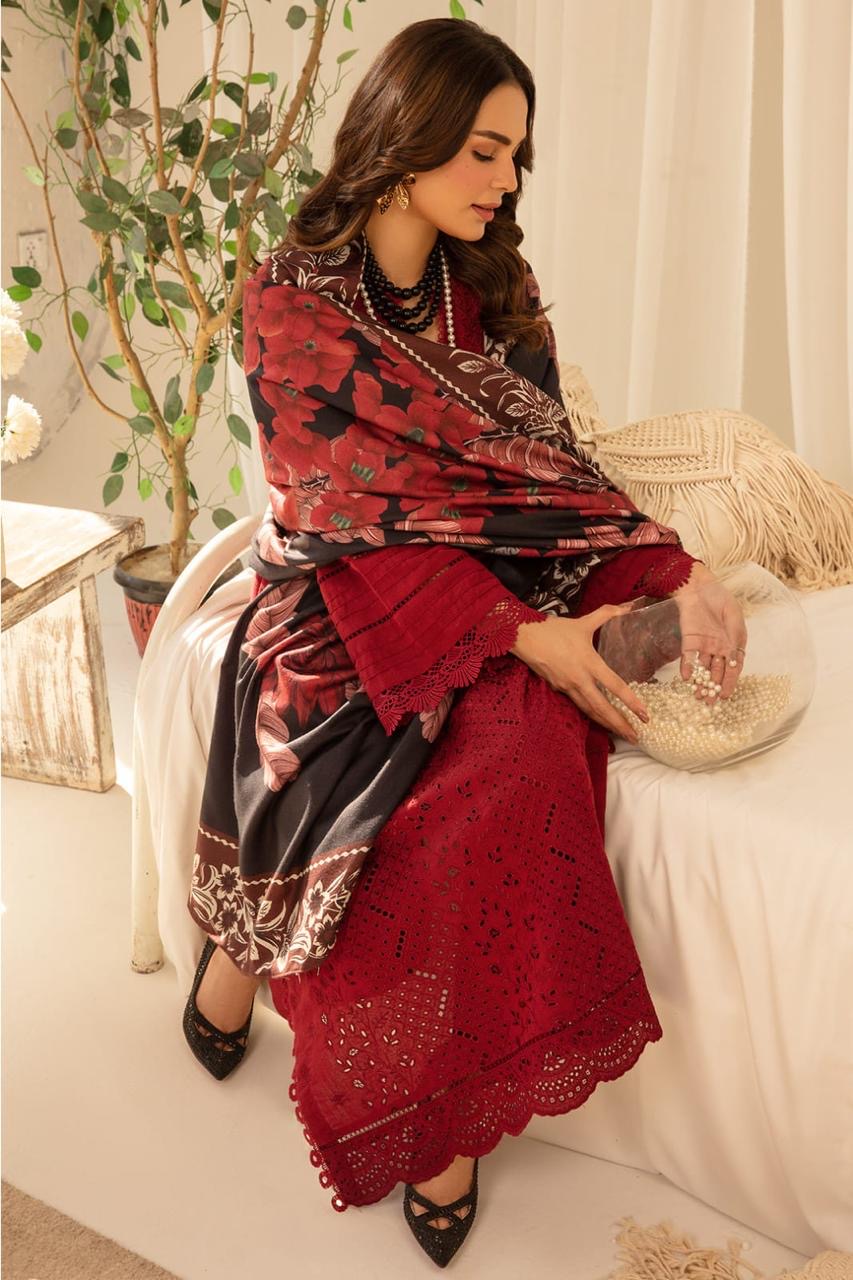 FINE-DHANAK EMBROIDERED 3PC D#1010