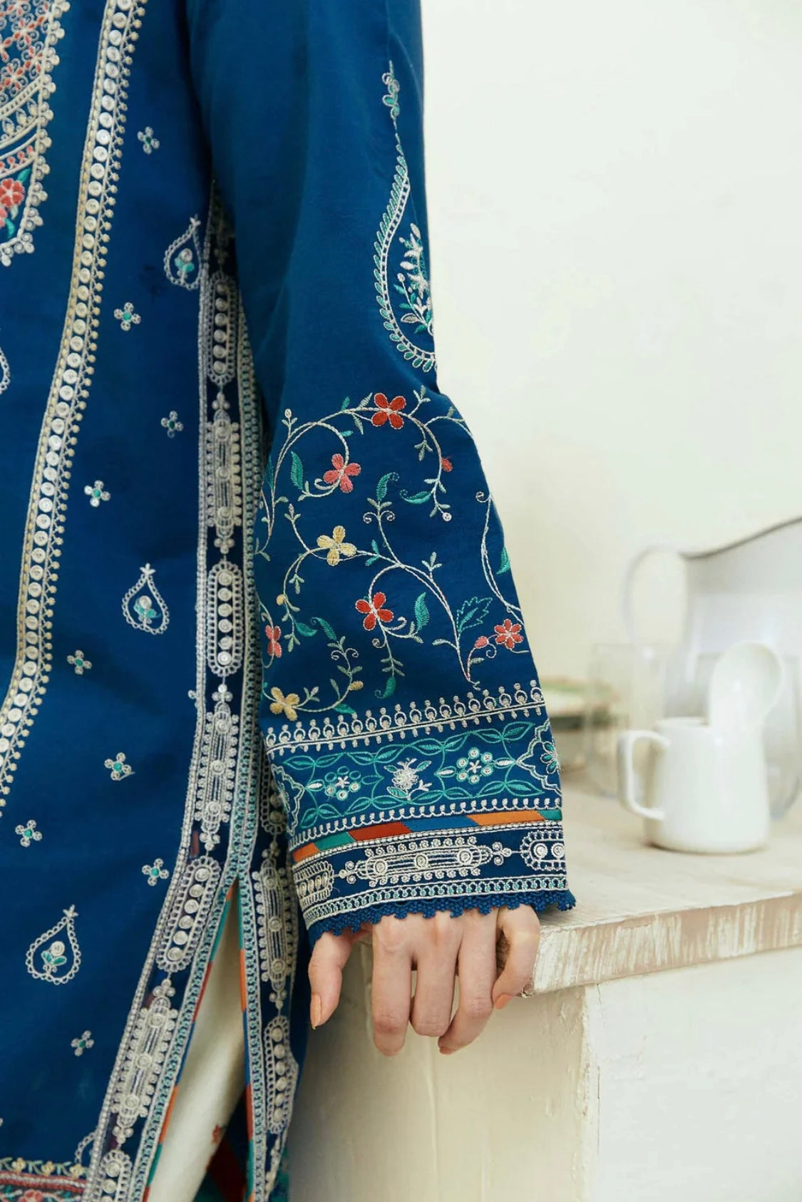 FINE-DHANAK EMBROIDERED 3PC D#1018