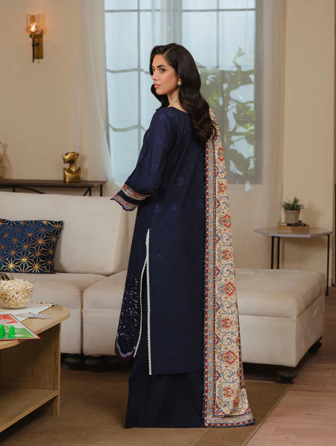 FINE-DHANAK EMBROIDERED 3PC D#1016