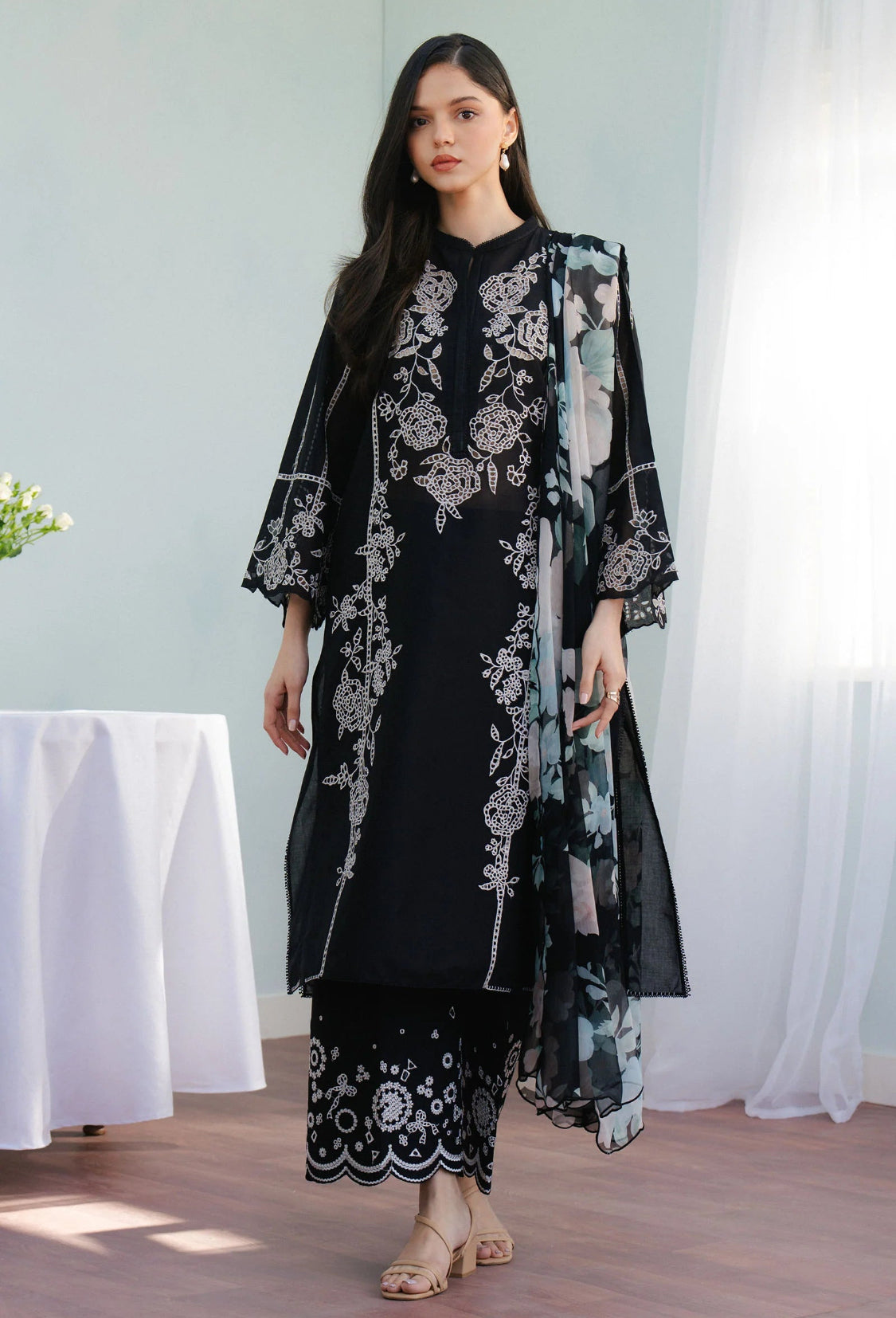 FINE-DHANAK EMBROIDERED 3PC D#1023