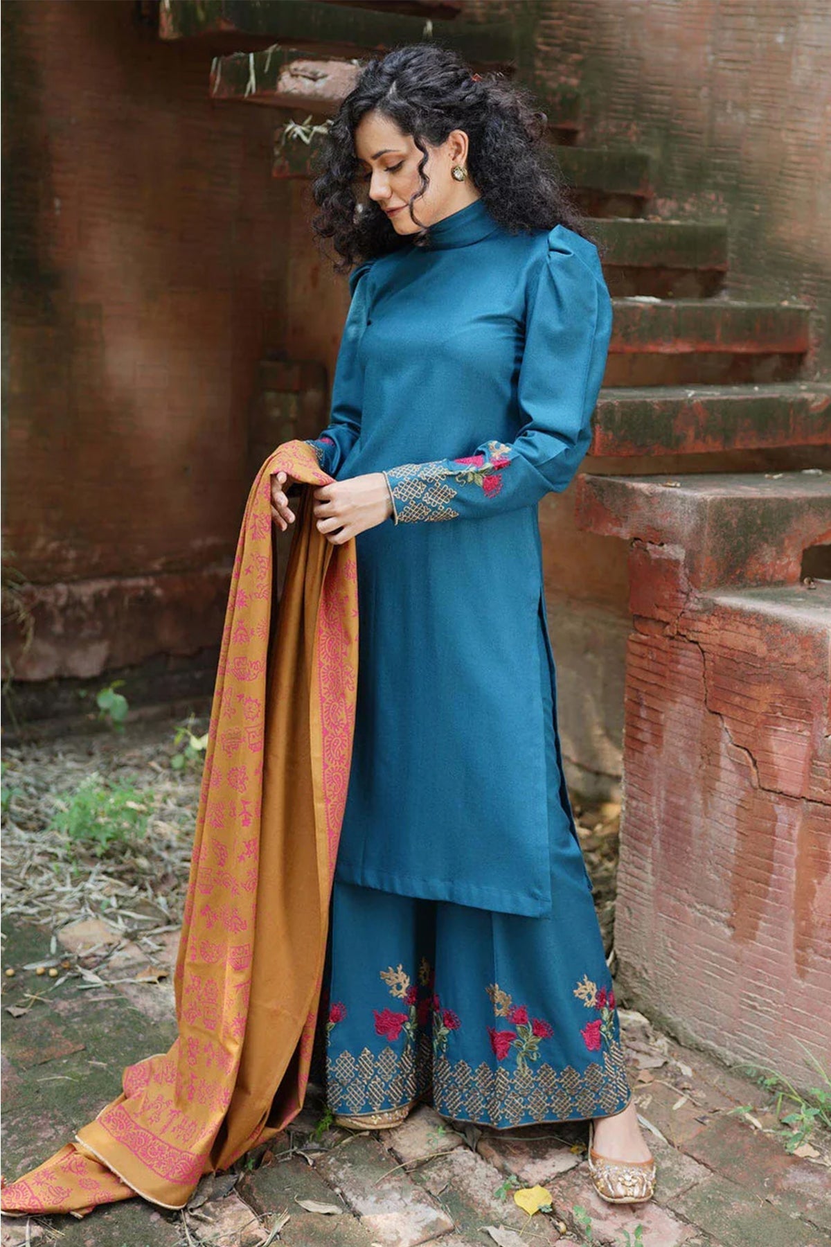FINE-DHANAK EMBROIDERED 3PC D#1006