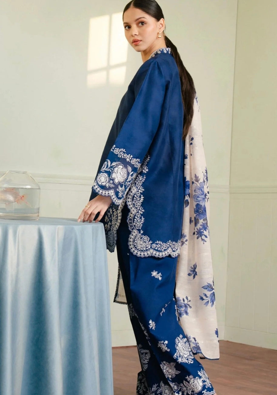 FINE-DHANAK EMBROIDERED 3PC D#1014