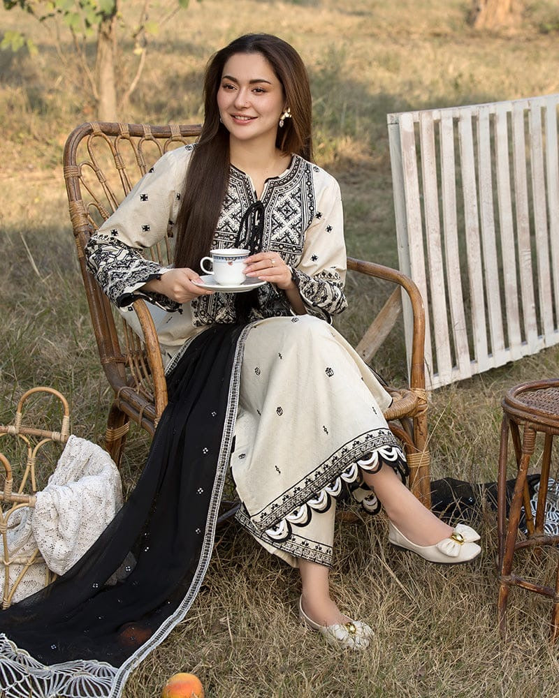 FINE-DHANAK EMBROIDERED 3PC D#1008