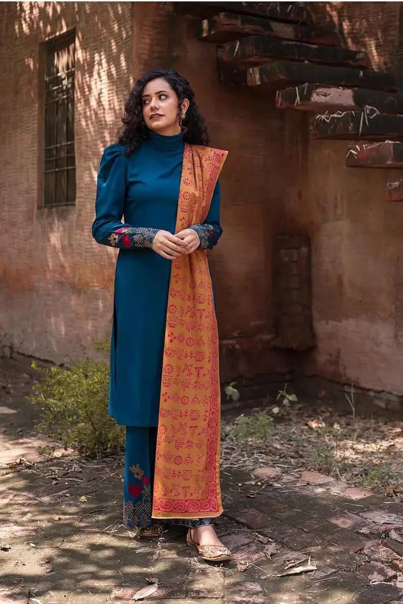 FINE-DHANAK EMBROIDERED 3PC D#1006