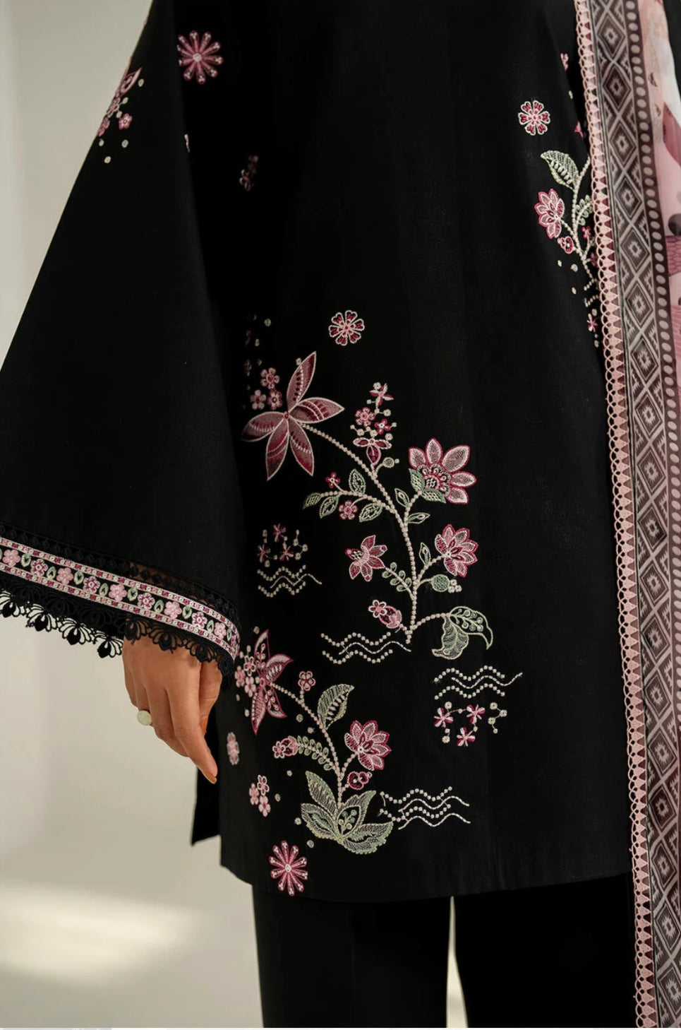 FINE-DHANAK EMBROIDERED 3PC D#1024