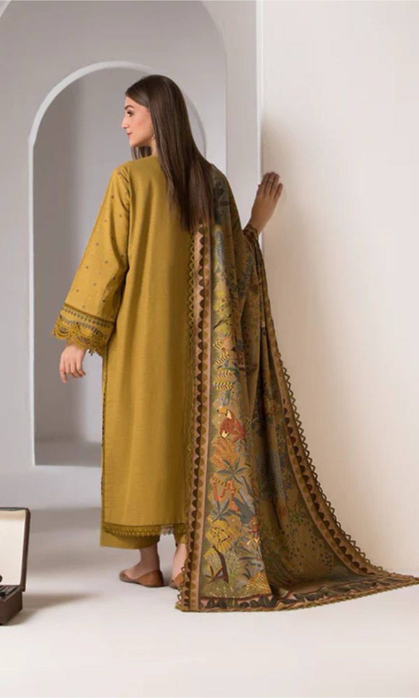 FINE-DHANAK EMBROIDERED 3PC D#1002