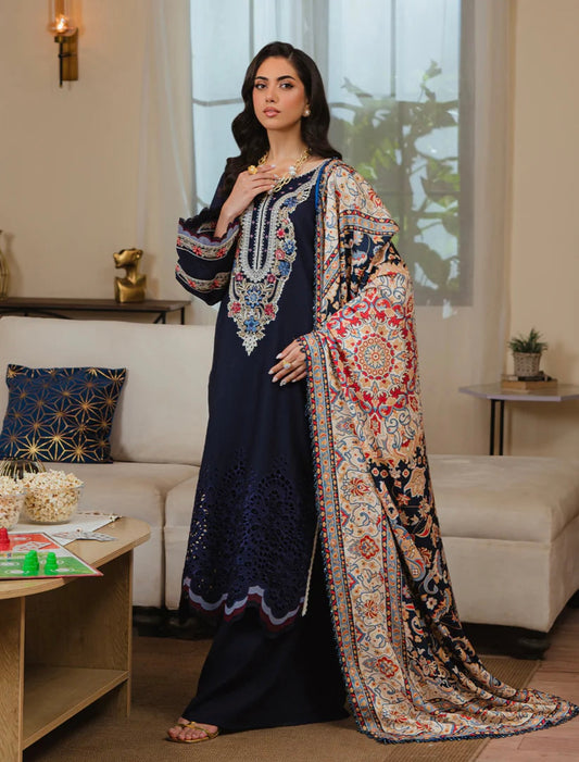 FINE-DHANAK EMBROIDERED 3PC D#1016