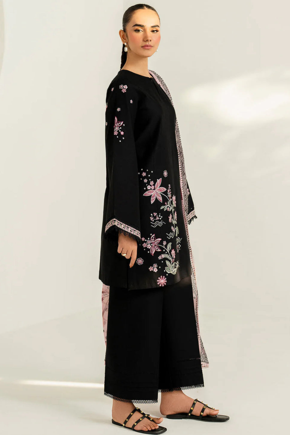 FINE-DHANAK EMBROIDERED 3PC D#1024