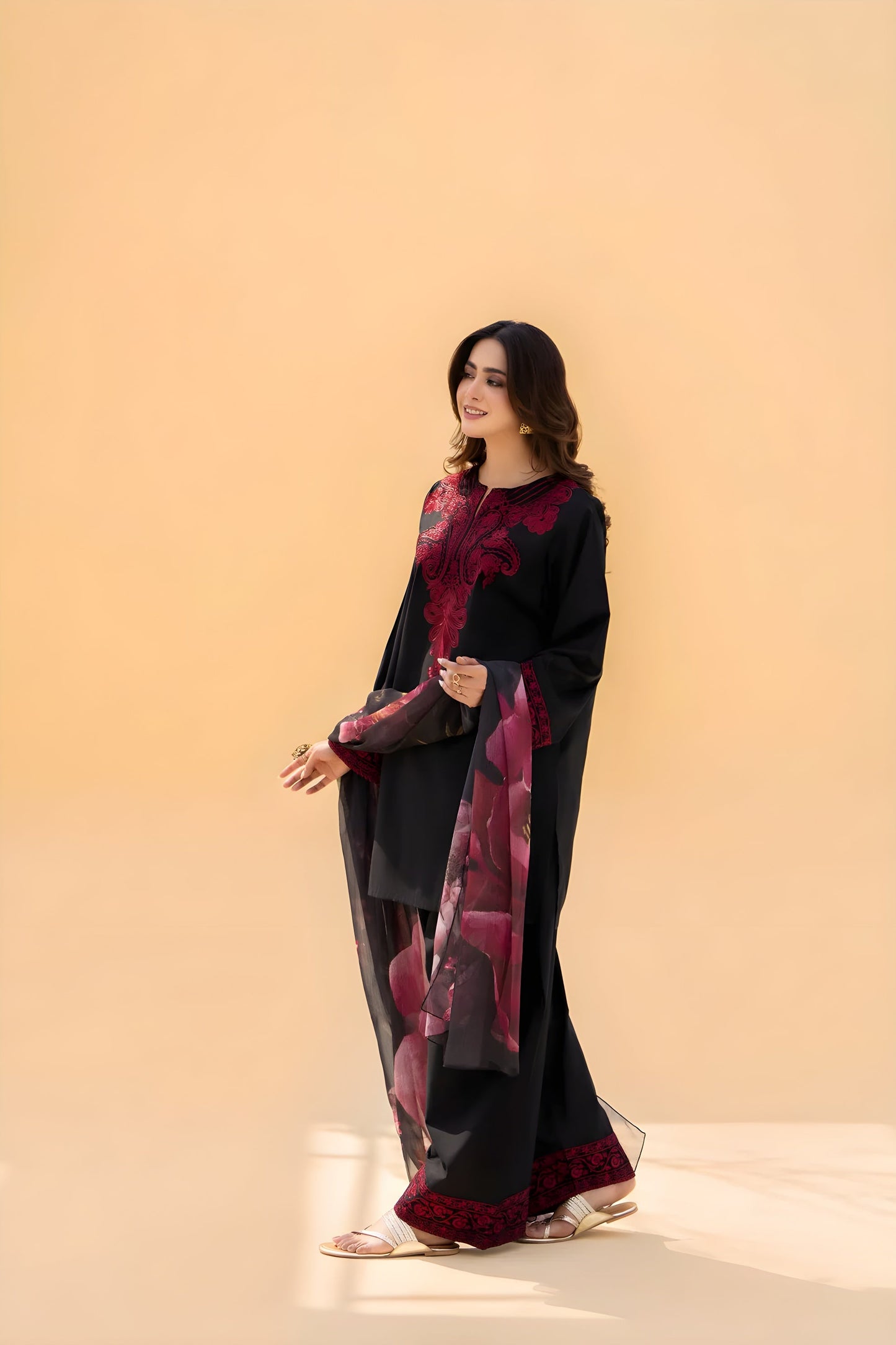 FINE-DHANAK EMBROIDERED 3PC D#1005