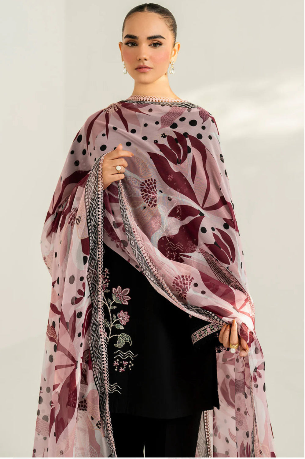FINE-DHANAK EMBROIDERED 3PC D#1024