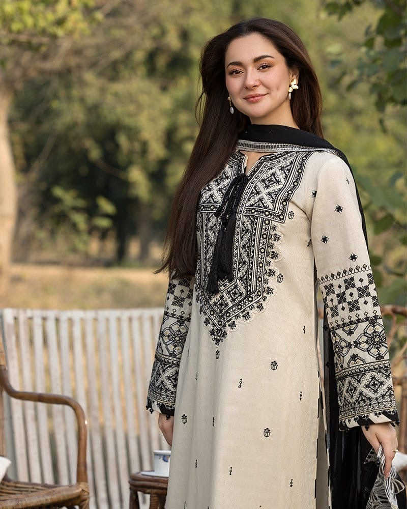 FINE-DHANAK EMBROIDERED 3PC D#1008