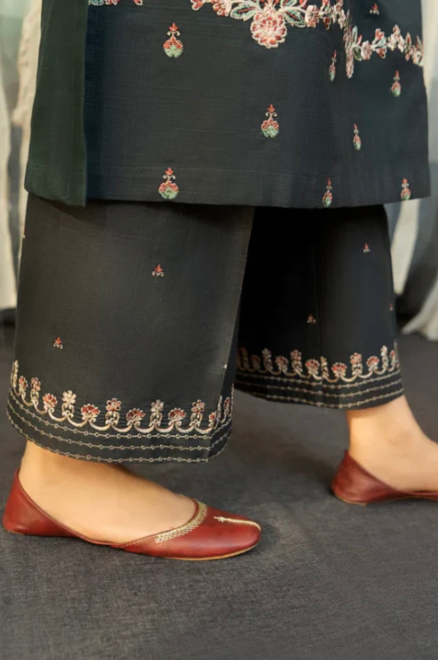 FINE-DHANAK EMBROIDERED 3PC D#1019