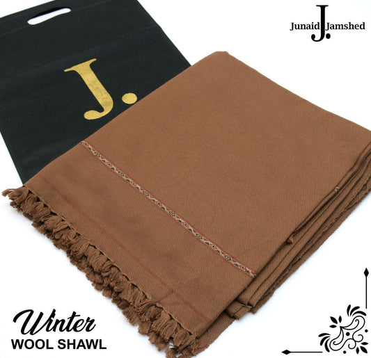 MEN’S WINTER WOOL SHAWL - AMBER BROWN