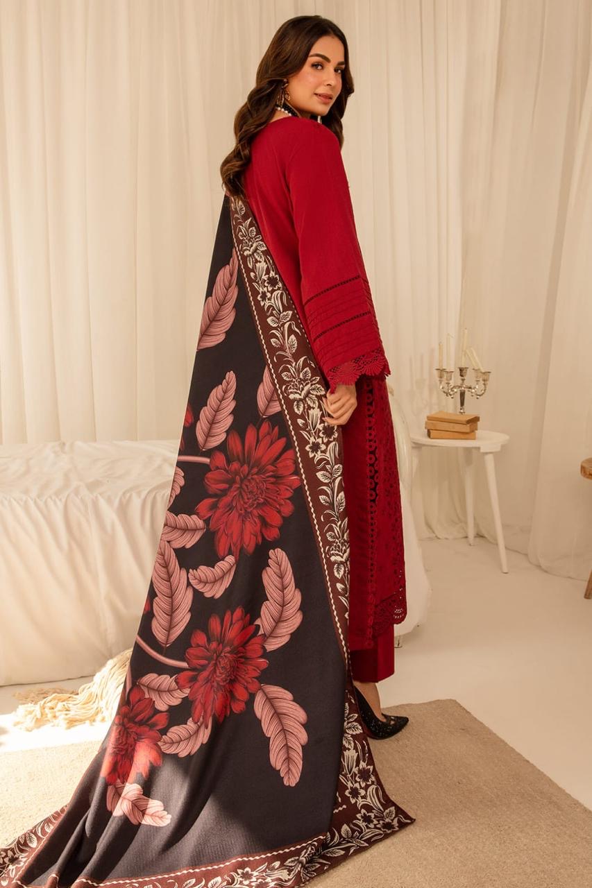 FINE-DHANAK EMBROIDERED 3PC D#1010