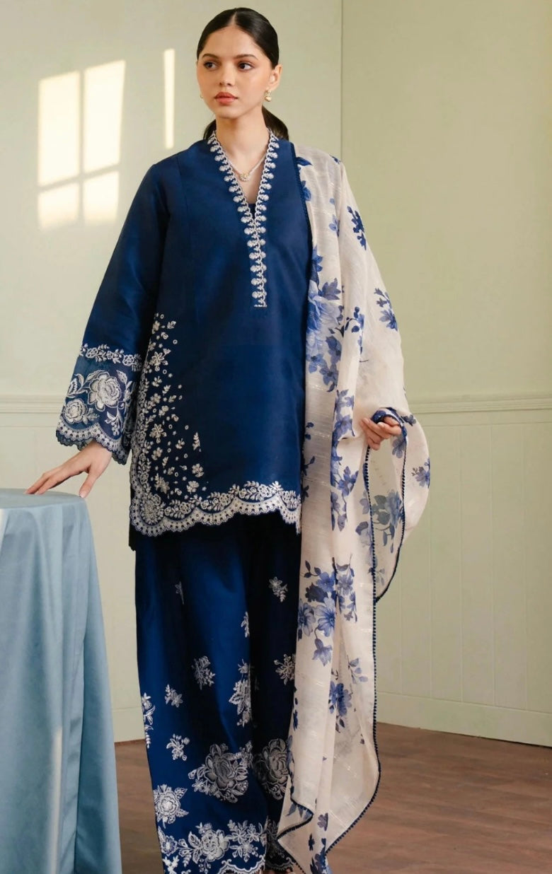 FINE-DHANAK EMBROIDERED 3PC D#1014