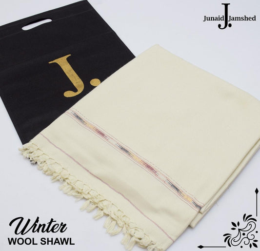 MEN’S WINTER WOOL SHAWL - OFF WHITE