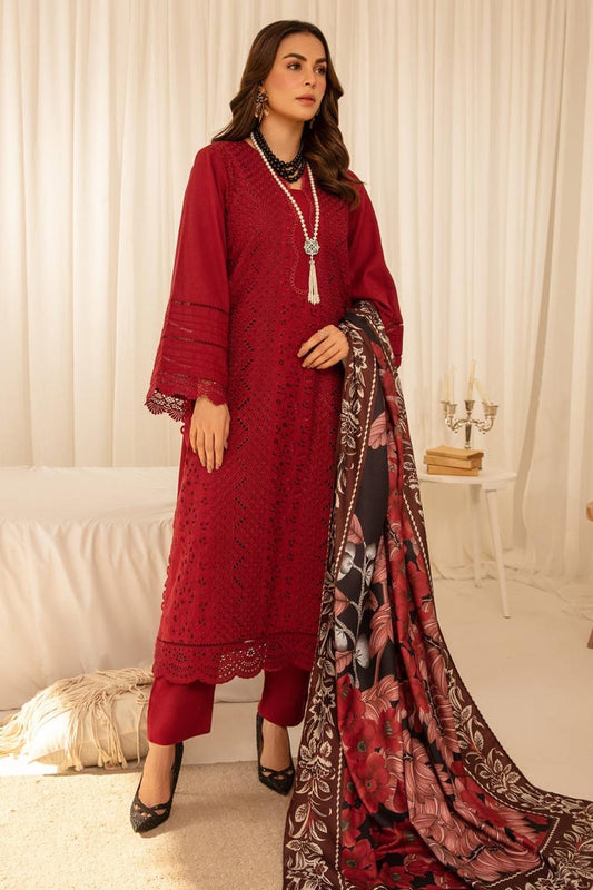 FINE-DHANAK EMBROIDERED 3PC D#1010