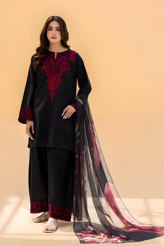 FINE-DHANAK EMBROIDERED 3PC D#1005